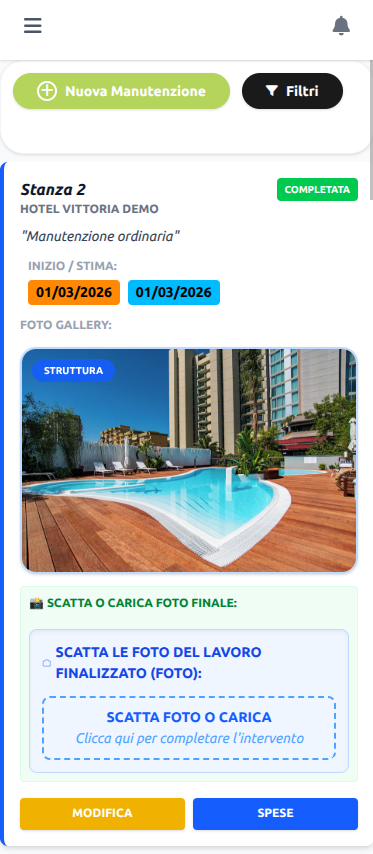 Pannello Manutenzioni Mobile